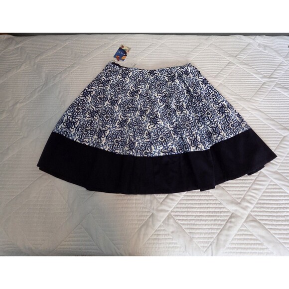 Milly For Design Nation Capri Italia Full Skirt XL NWT Blue Combo Tile Pattern - Picture 1 of 9